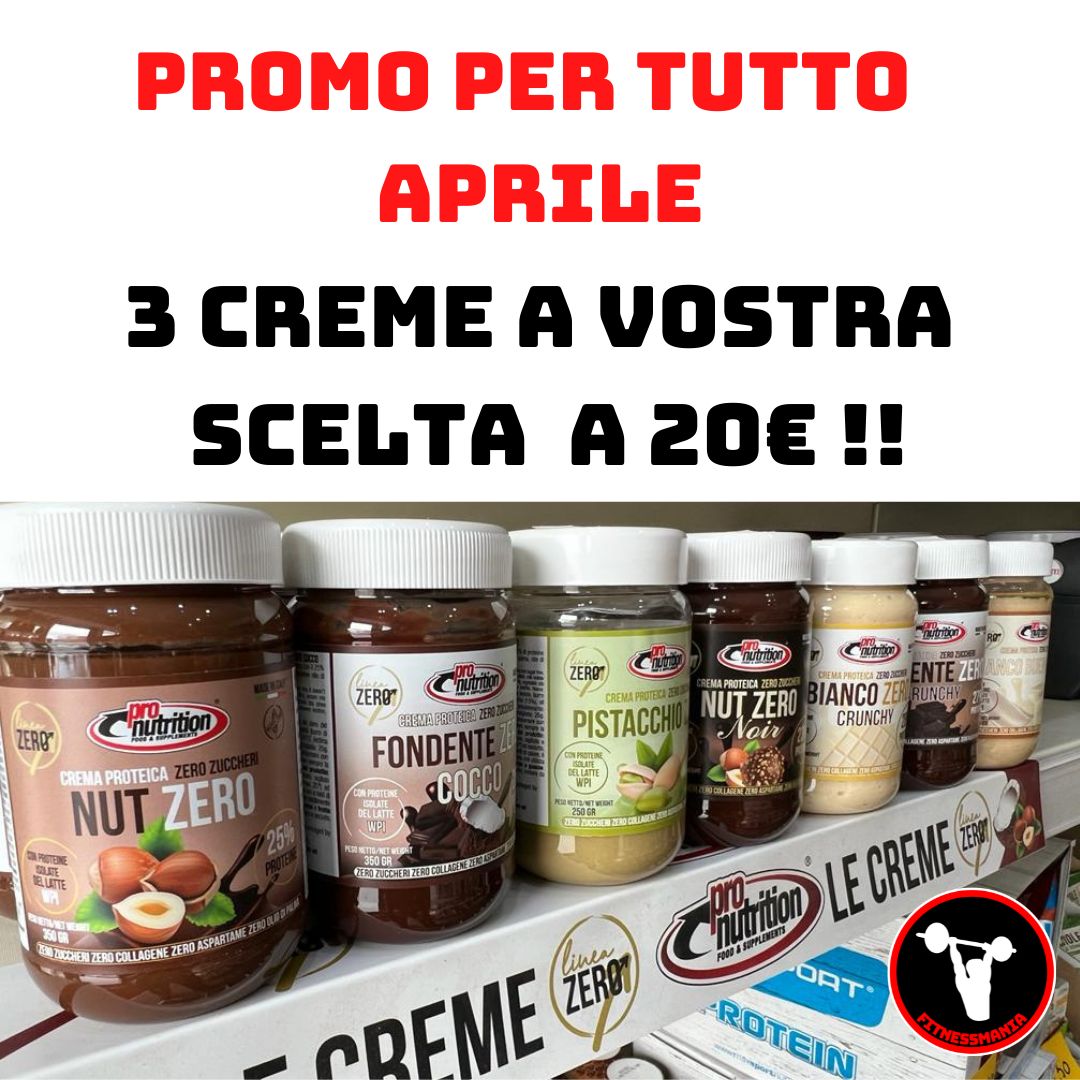 PROMO Creme Pro Nutrition Aprile 2022 - Creme spalmabili Pro Nutrition in promo per il mese di Aprile 2022 - prendi 3 creme al prezzo di 20 euro!