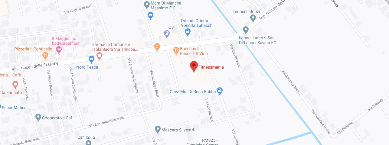 Mappa statica FITNESSMANIA Via Castagnevizza 237 Isola Sacra Fiumicino